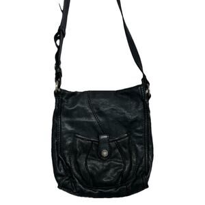 Lucky Brand Vintage Crossbody Purse Italian Leather Black